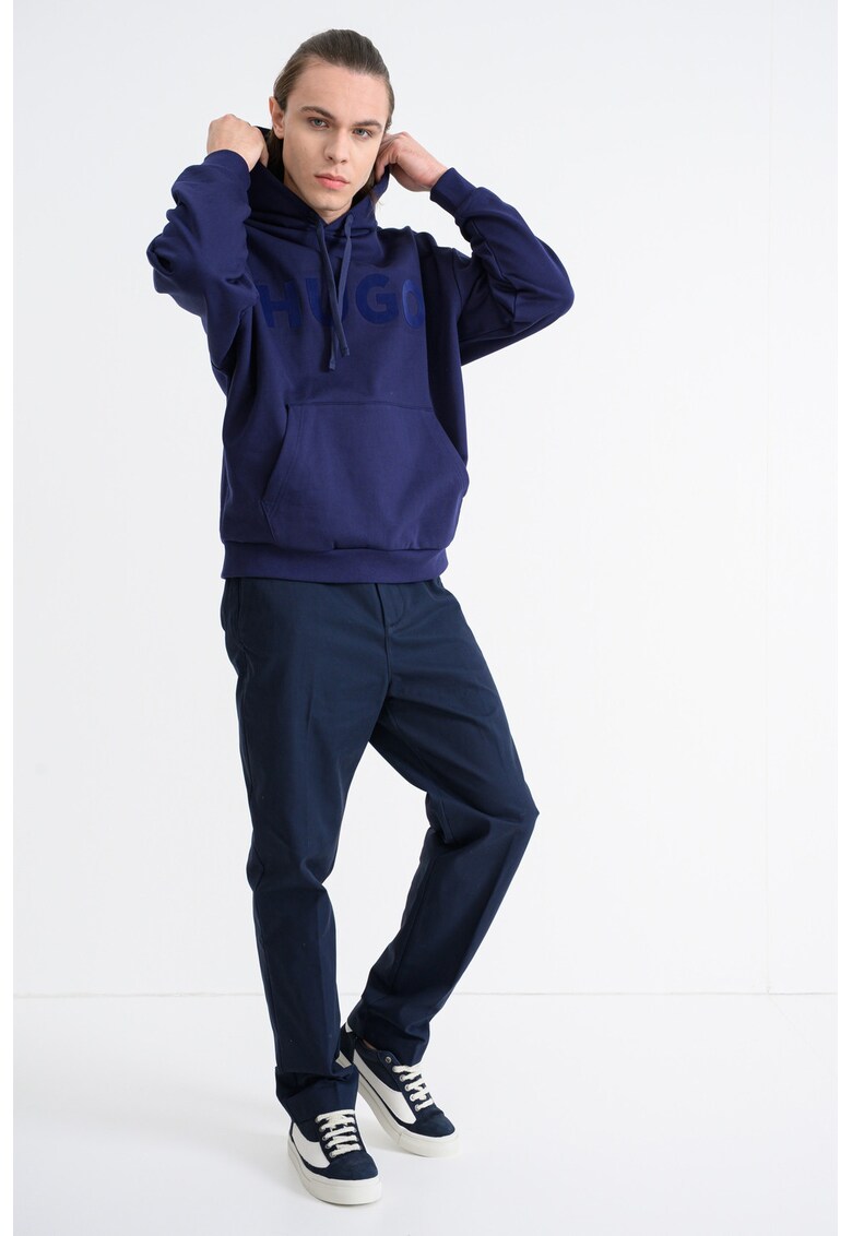 Памучно худи Ditchle с джоб кенгуру - Тъмносин HUGO