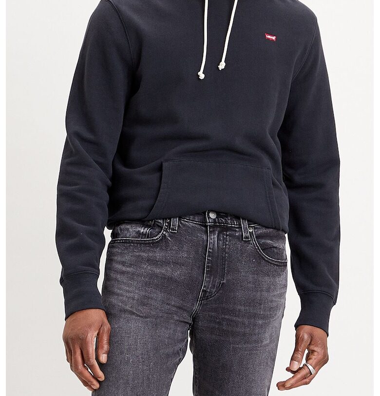 Памучно худи с джоб кенгуру - Черен Levis