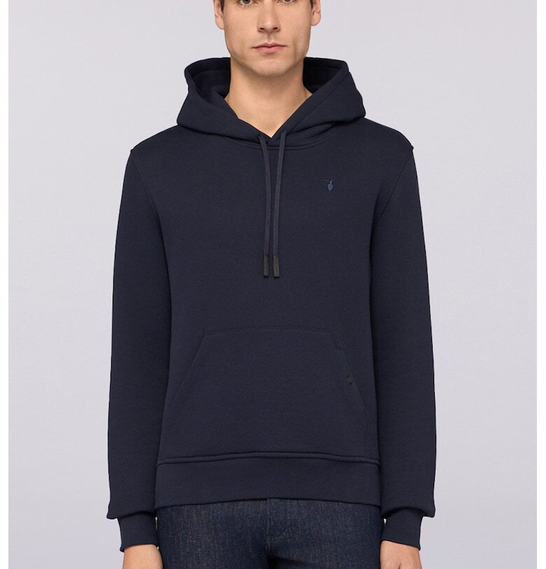 Памучно худи с джоб кенгуру - Въглен сиво Trussardi