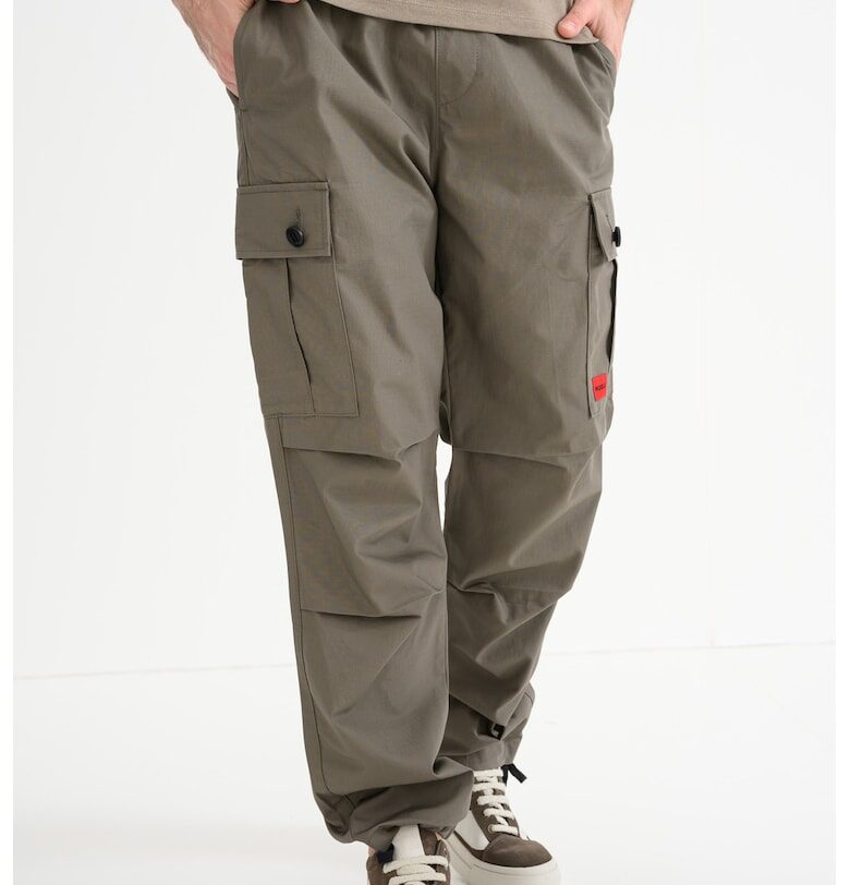 Панталон карго Garlo от памук - Сиво-бежов HUGO