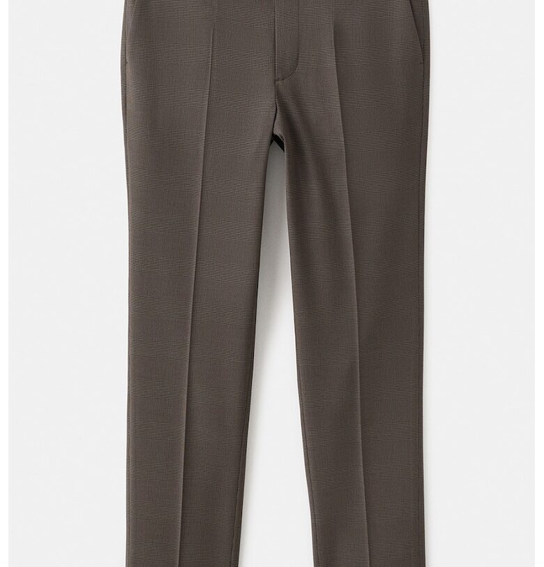 Панталон на каре Milan - Тъмнокафяв Mango