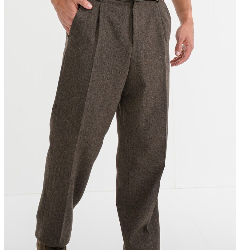 Панталон с вълна - Тъмнокафяв HUGO