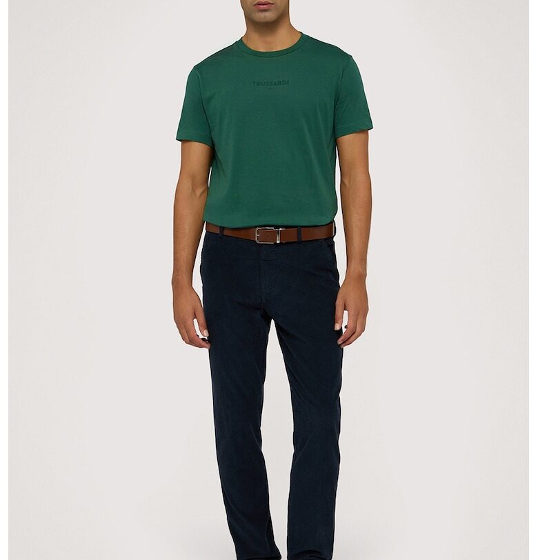 Панталон с памук - Тъмносин Trussardi