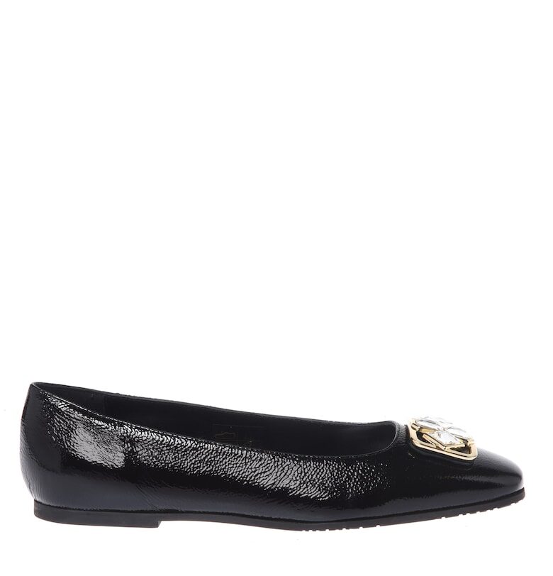 Пантофки от кожа с метален детайл Baldinini