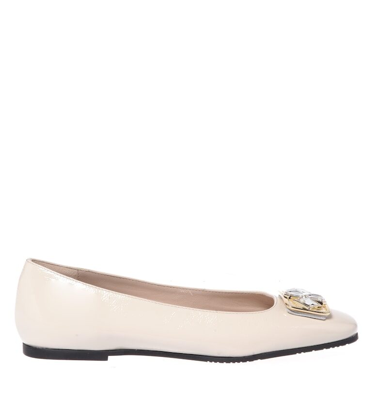 Пантофки от кожа с метален детайл Baldinini