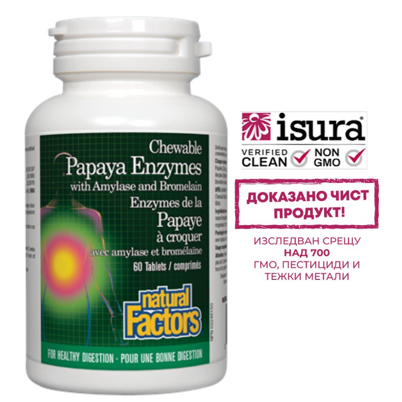 Папая ензими с амилаза и бромелаин - Papaya Enzymes - При нарушено храносмилане