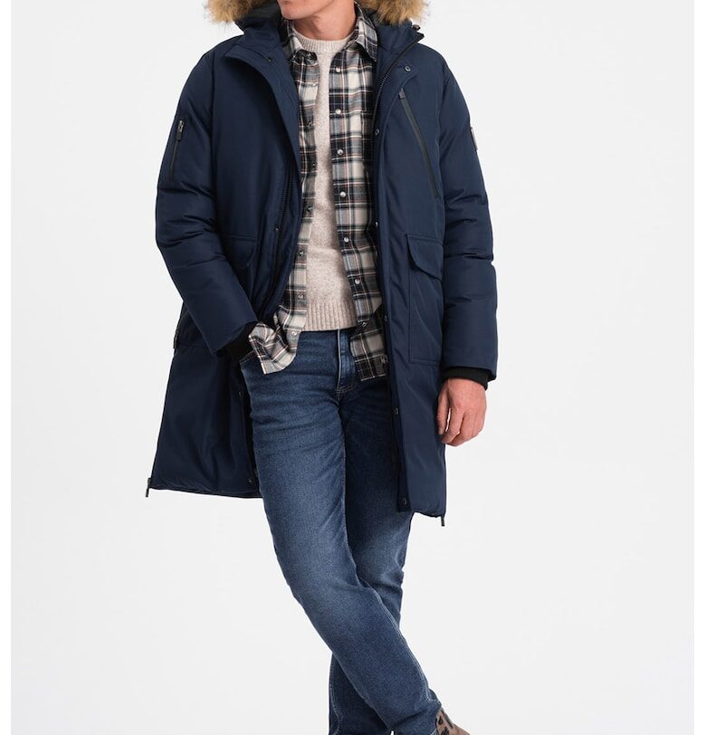 Парка с качулка и джобове с цип OMBRE