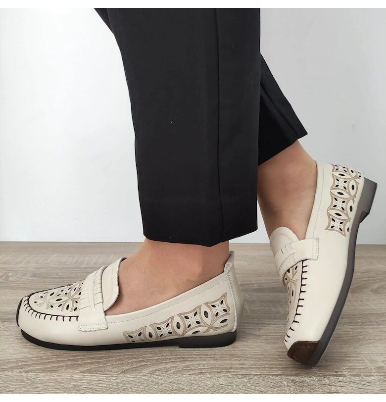 Перфорирани обувки Дамски  Lqn03 Cream - Крем FORMAZIONE