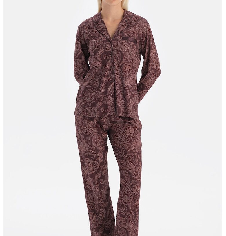 Пижама с модал и принт - Тъмновиолетов DAGI