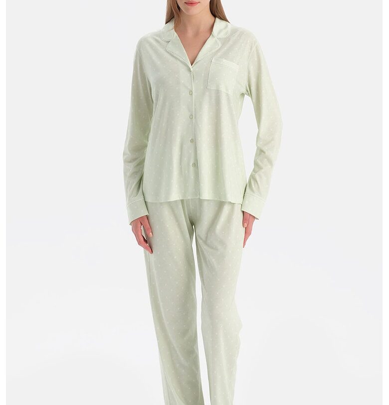 Пижама с модал - памук и принт - Светлозелен DAGI