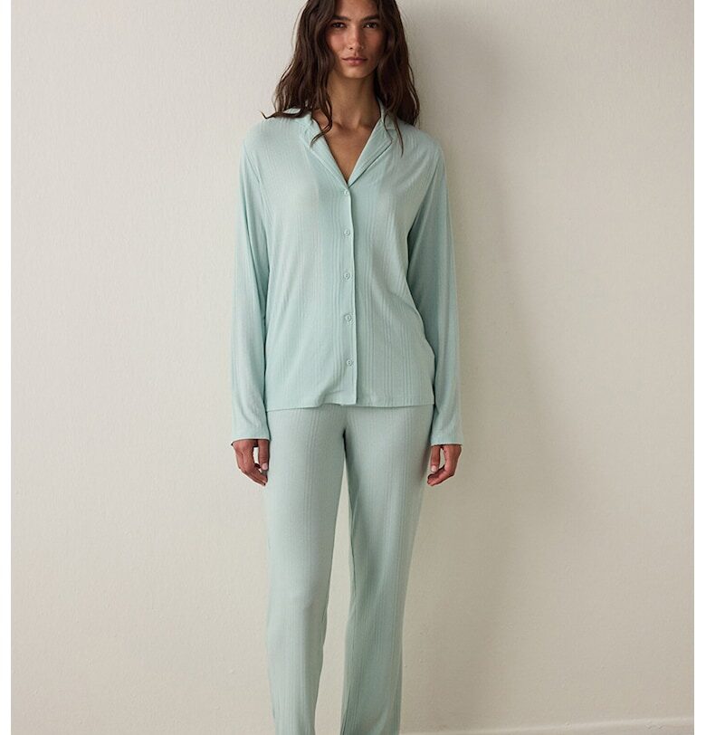 Пижама с рипс - Аквамарин синьо Penti