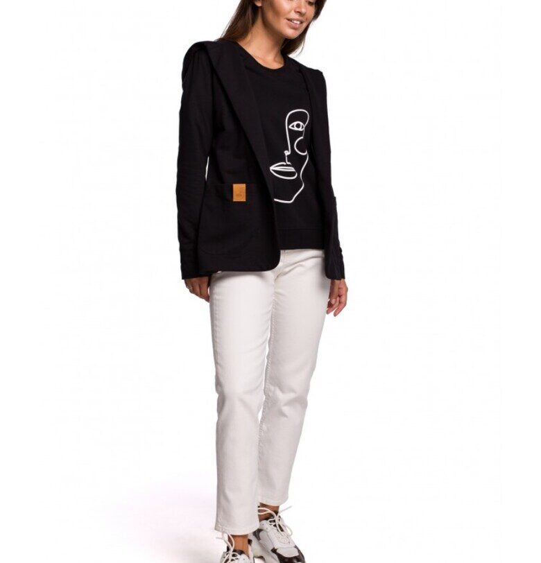 Плетен блейзер - С качулка - Памук - Еластан OEM