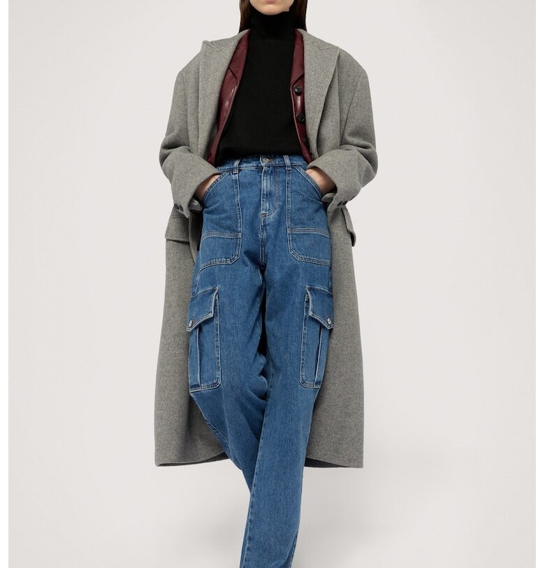 Плетен елек с вълна с поло - Черен Trussardi