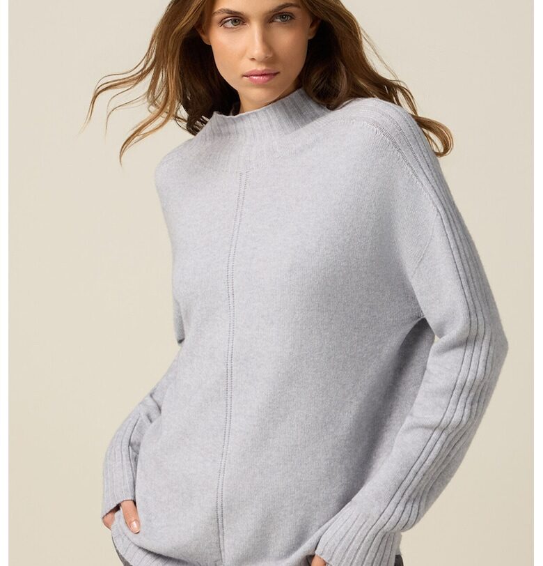 Плетен пуловер - Небесносин Oltre