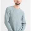 Плетен пуловер Sribben - Светлозелен HUGO