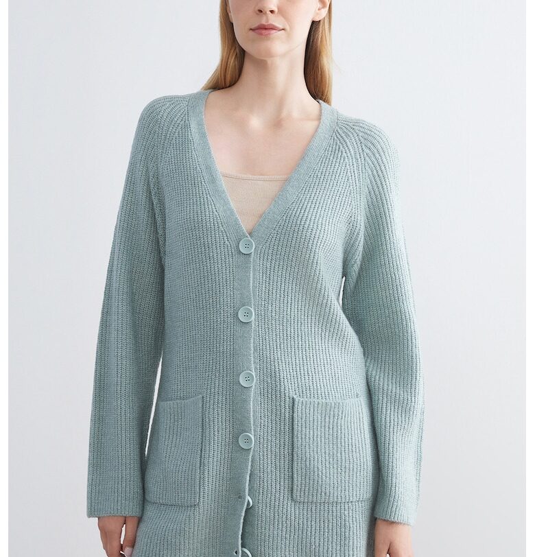 Плетена жилетка с шпиц - Светлосин LC WAIKIKI