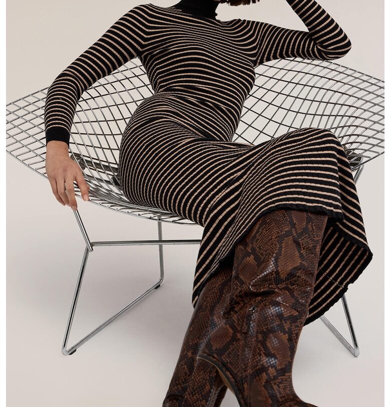 Плетена рокля на райе Motivi