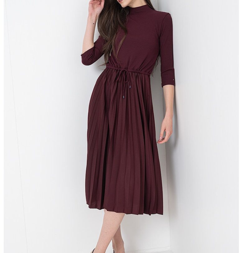 Плетена слим рокля с плисе Tommy Hilfiger