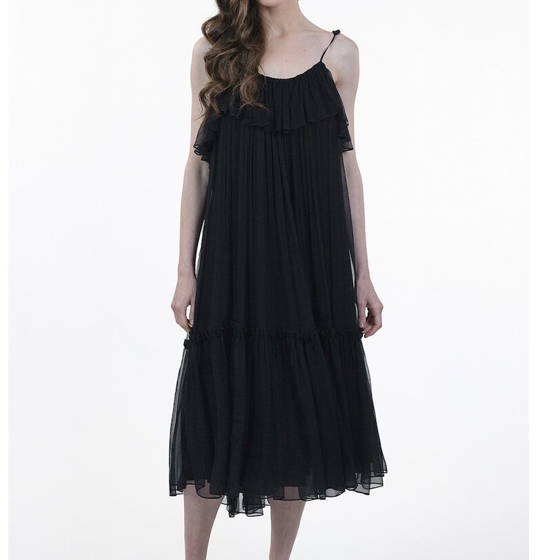 Плисина рокля от коприна Maellie