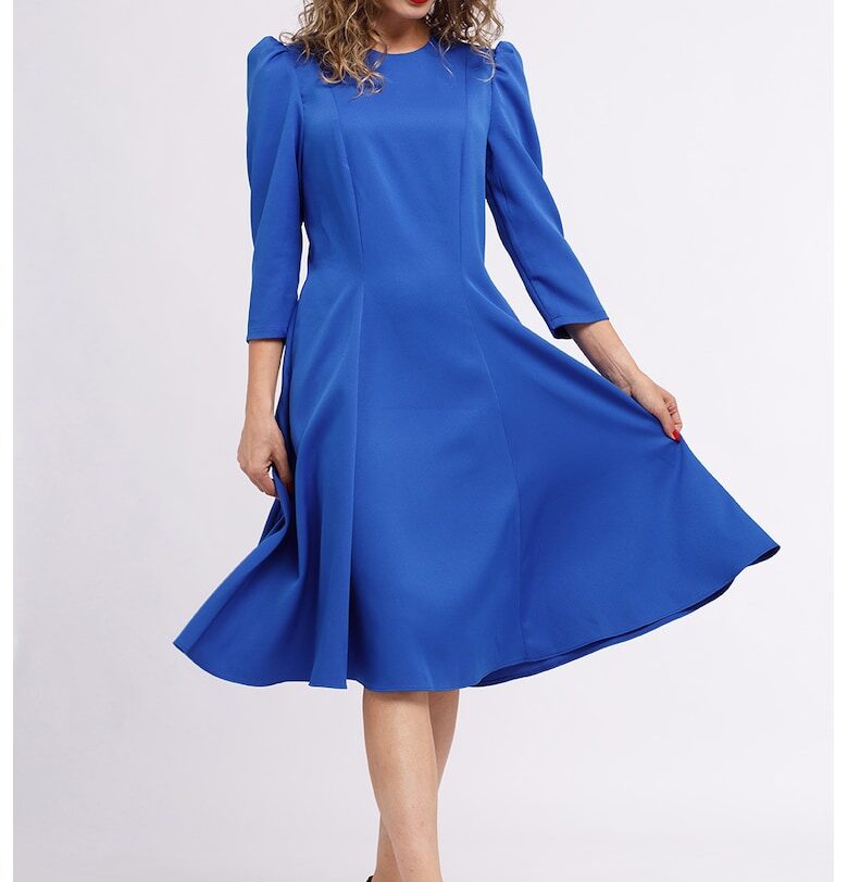 Плисирана миди рокля с джобове встрани CAMISSI