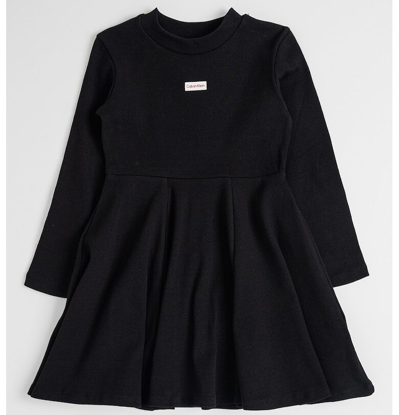 Плисирана рокля с овално деколте CALVIN KLEIN