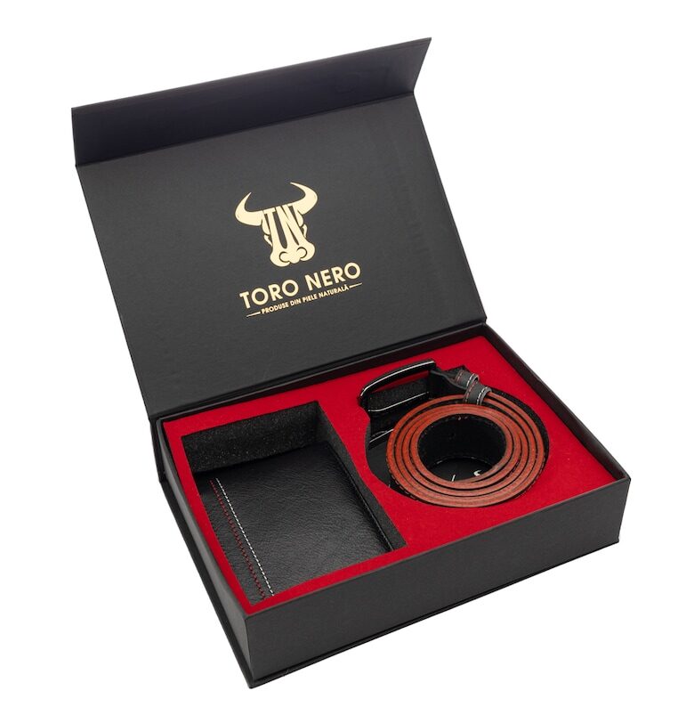 Подаръчен комплект Black Double Line Wallet Toro Nero