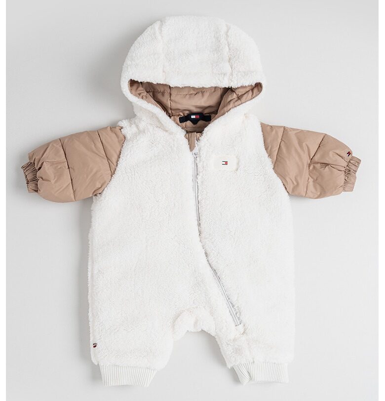 Подплатен гащеризон с качулка - Бял/Бежов Tommy Hilfiger