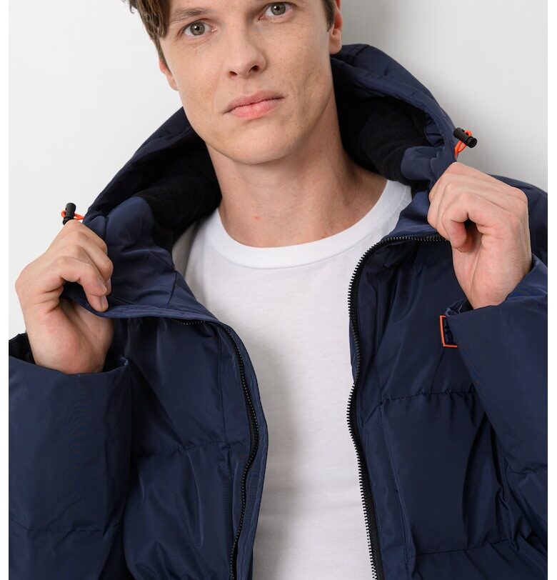 Подплатено зимно яке Caroli с качулка - Тъмносин Geographical Norway