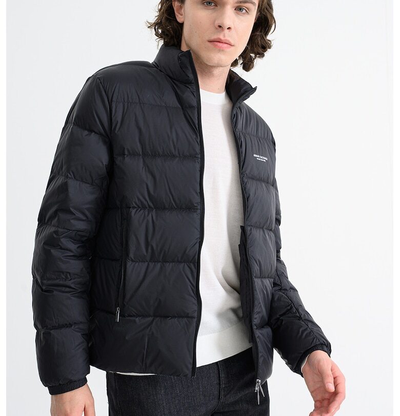 Подплатено зимно яке с висока яка - Черен ARMANI EXCHANGE