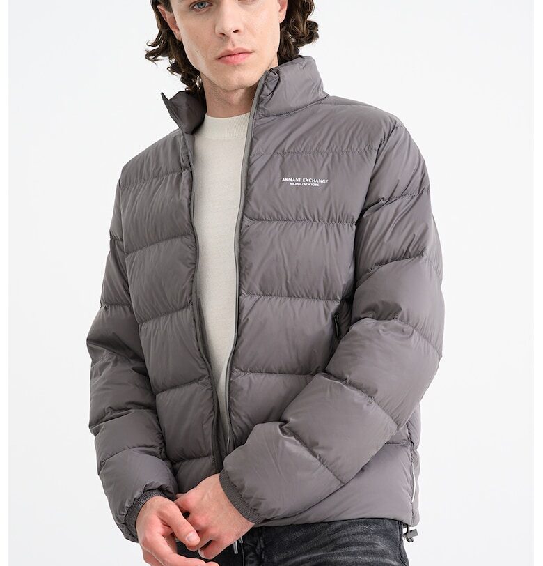 Подплатено зимно яке с висока яка - Tъмносив ARMANI EXCHANGE