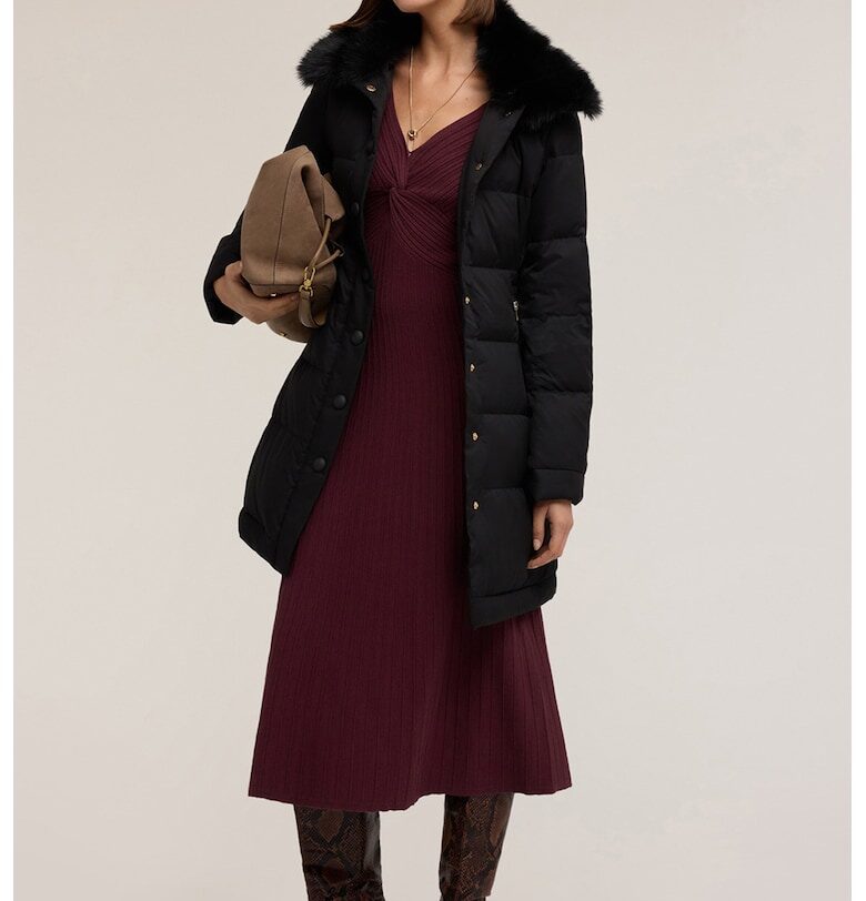 Подплатено зимно яке с еко пух - Избеляло черно Motivi