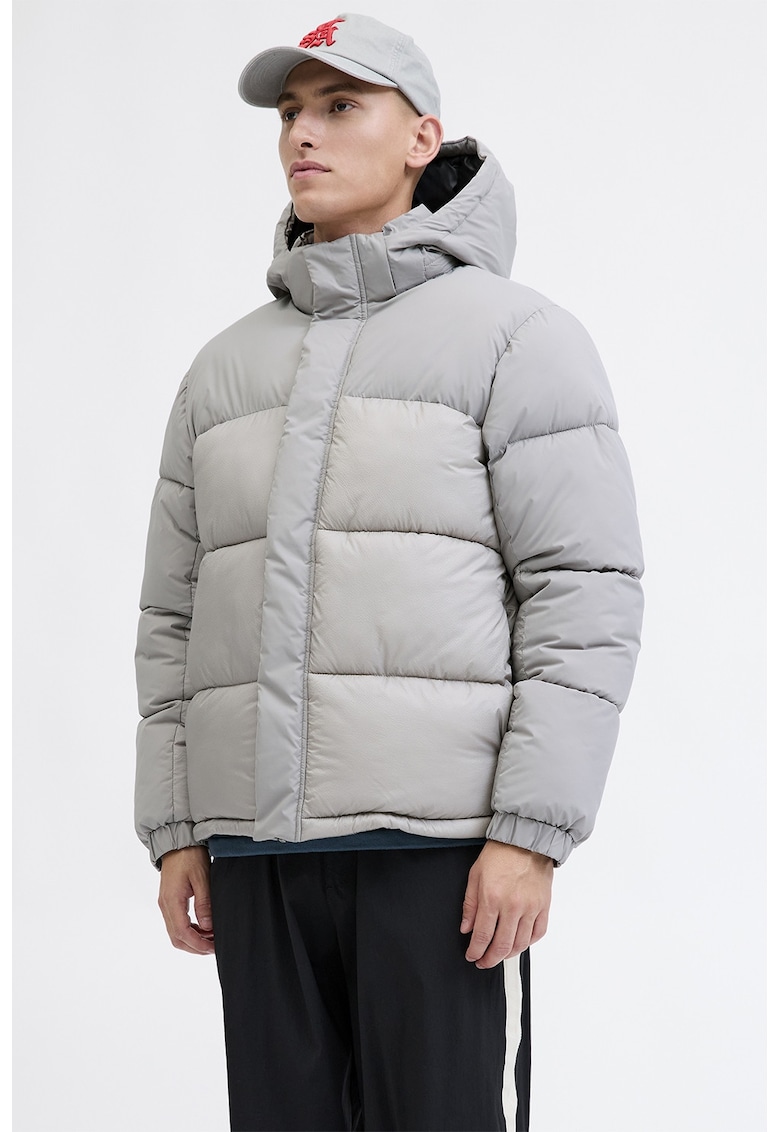 Подплатено зимно яке с еластични маншети - Светло сив Jack Jones