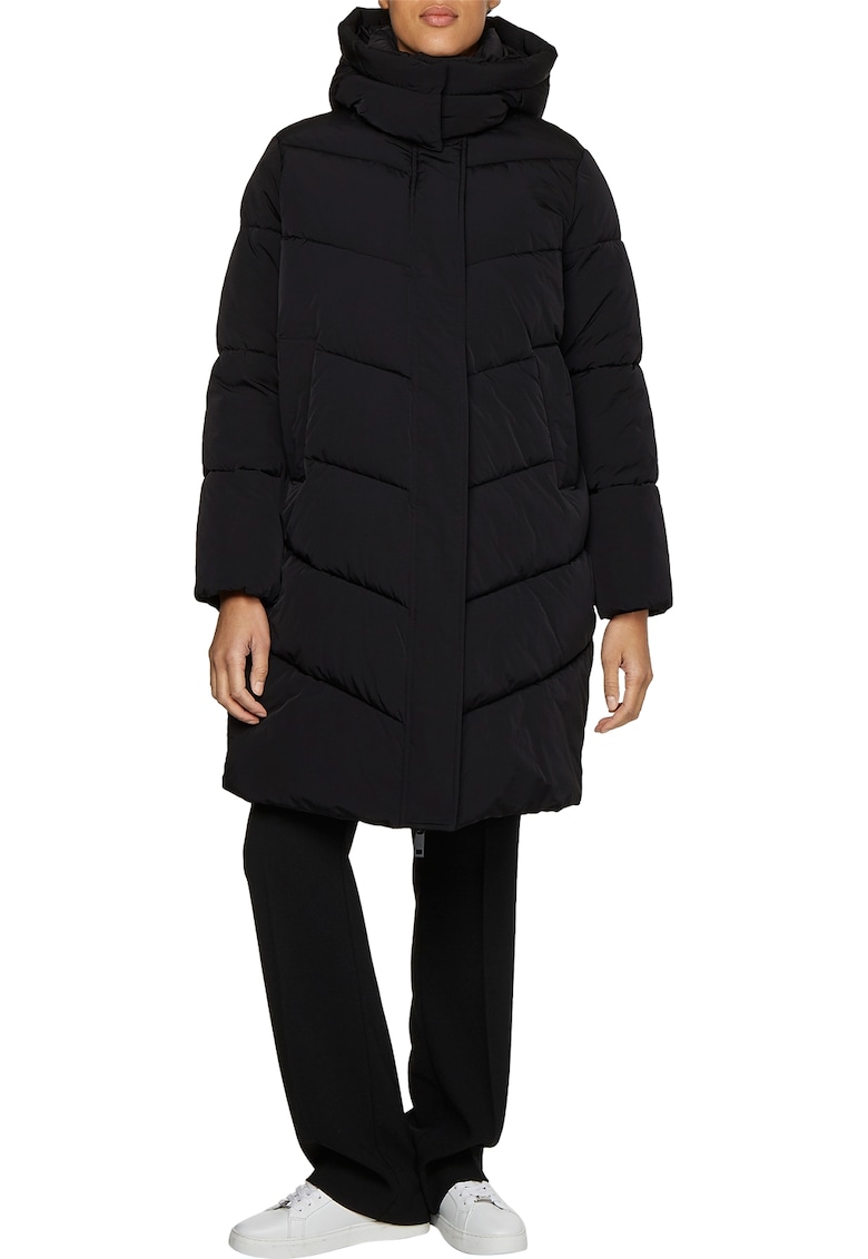 Подплатено зимно яке с капитониран дизайн - Черен CALVIN KLEIN