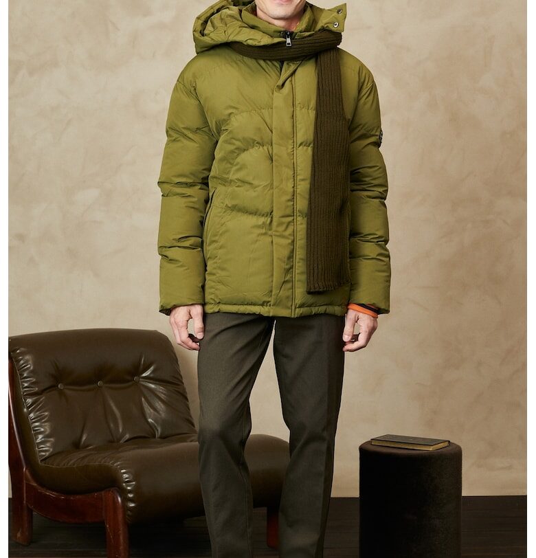 Подплатено зимно яке с качулка - Маслинено зелено ACCo