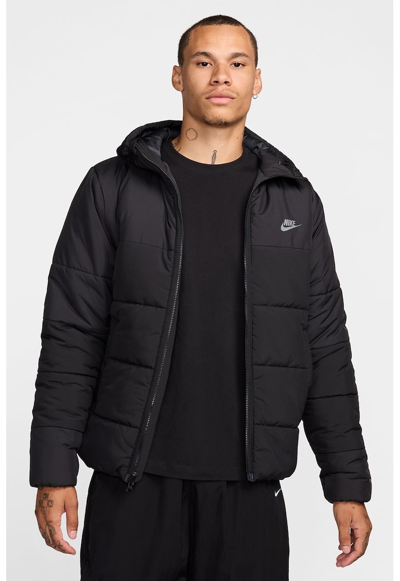 Подплатено зимно яке с качулка - Черен Nike