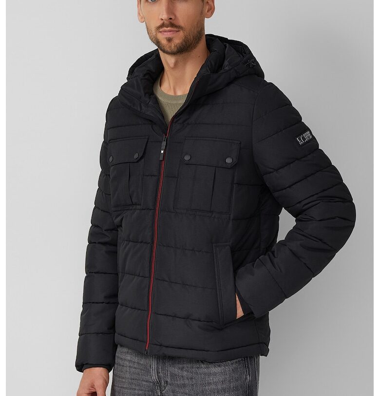 Подплатено зимно яке с качулка - Черен sOliver