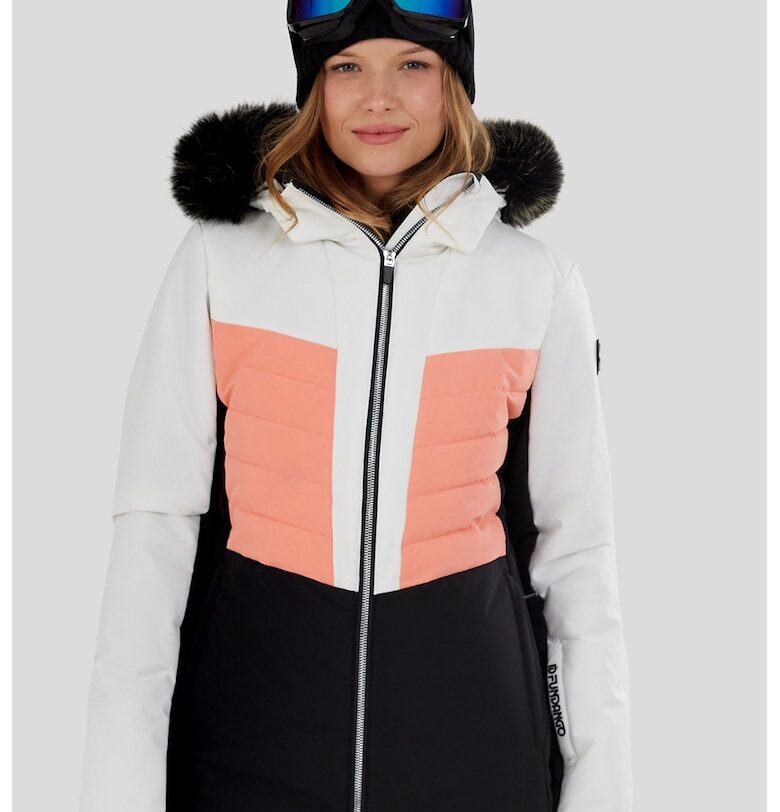 Подплатено ски яке Salina - Черен/Светло сив/Розова сьомга Fundango