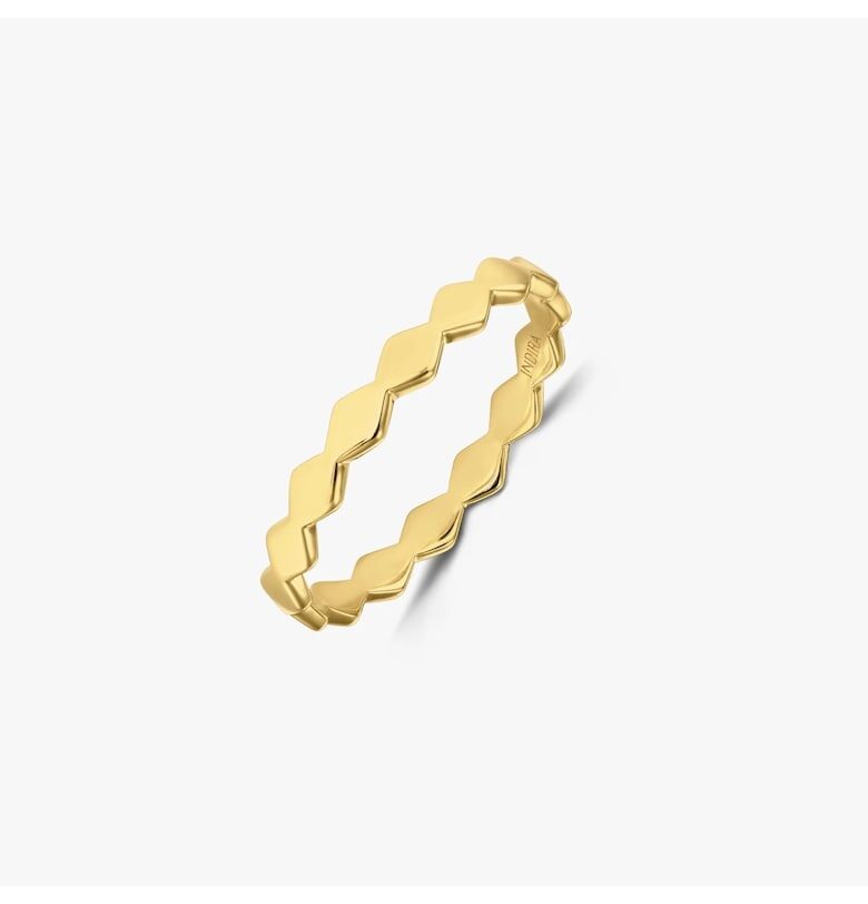 Позлатен сребърен пръстен Sculpture INDIRA