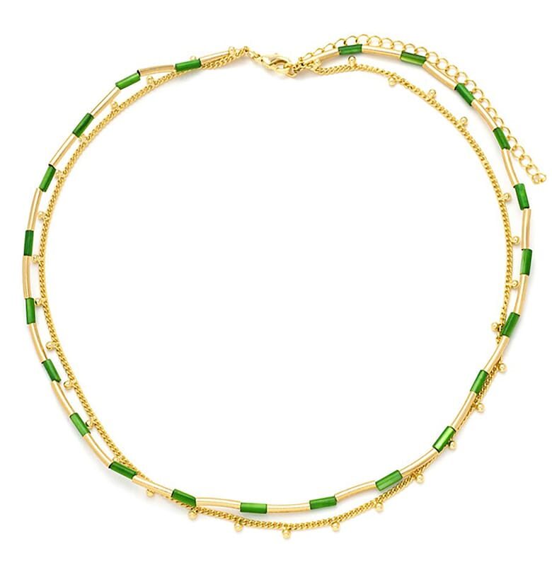 Позлатено колие с естествена мидена черупка Figl