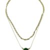 Позлатено колие със зелен камък FN99904 Figl