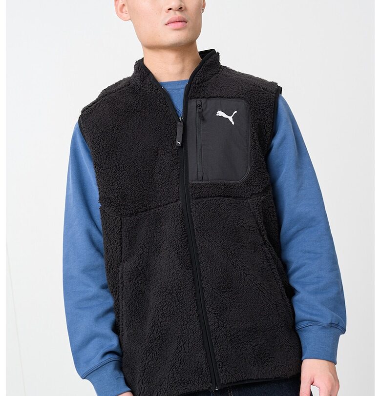 Поларен елек с джобове и лого - Черен Puma