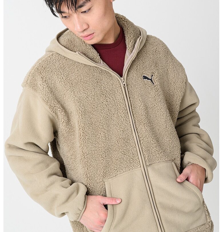 Поларено худи - Светло бежово Puma