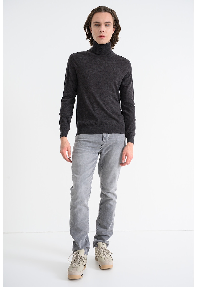 Поло от необработена вълна - Кафяв меланж ARMANI EXCHANGE