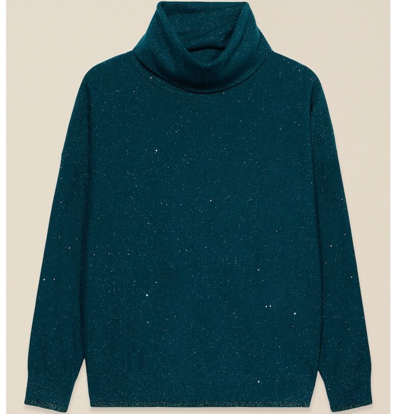 Поло с декоративни камъни - Петролно синьо Oltre