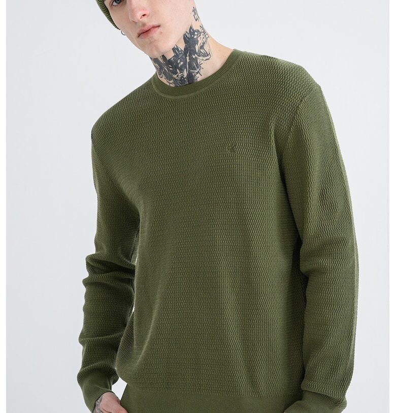 Поло с овално деколте - Зелен CALVIN KLEIN