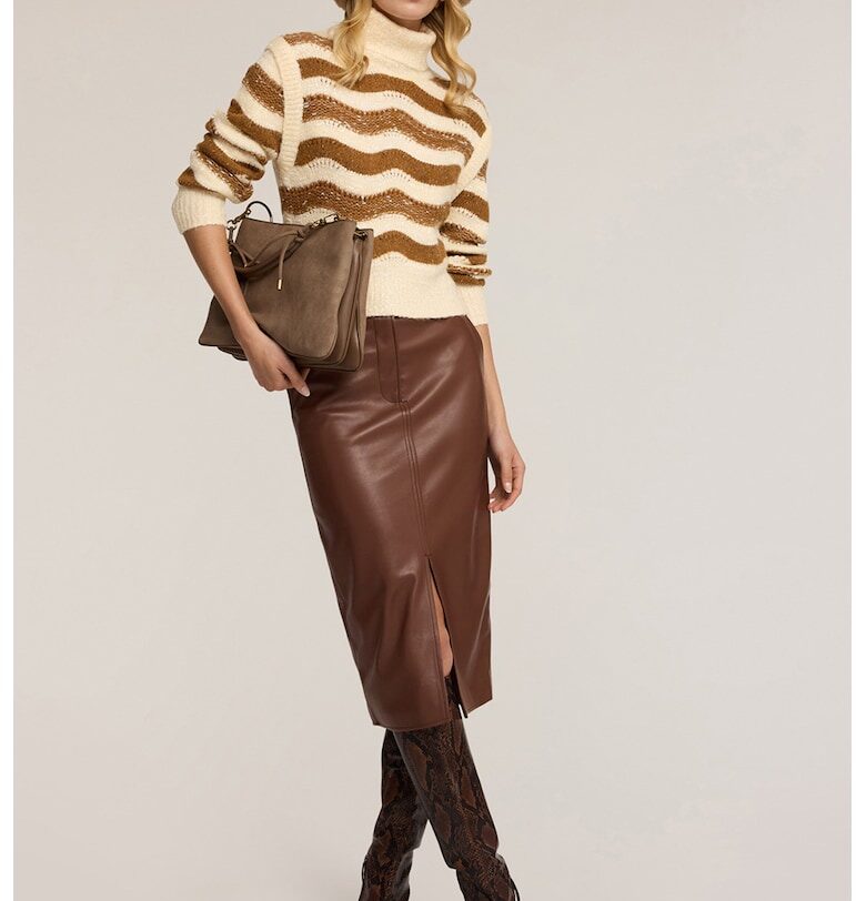 Поло с райе - Кафяв/Крем Motivi