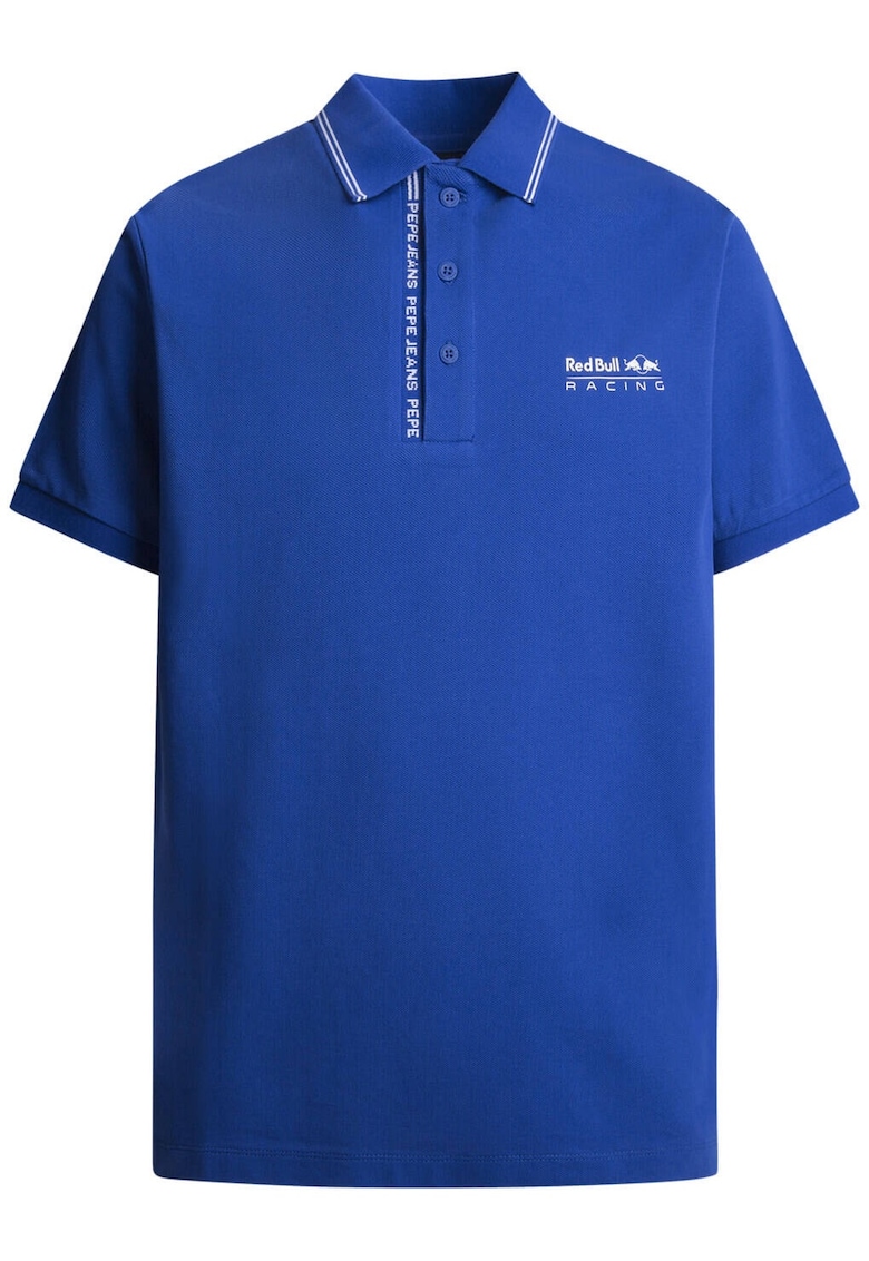 Поло тениска x Red Bull Racing Tipped Logo 2024 - памук/еластан - синя - Син Pepe Jeans
