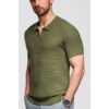 Поло тениска от вискоза  OM-POSS-0157 - Каки OMBRE