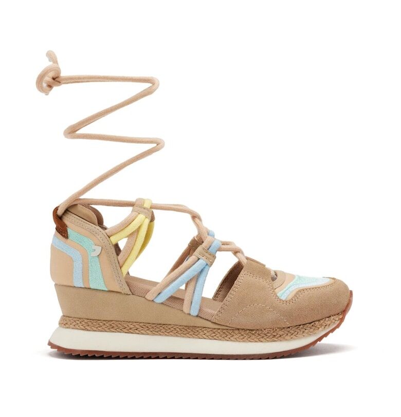 Полускосени сандали от велур с текстил Gioseppo