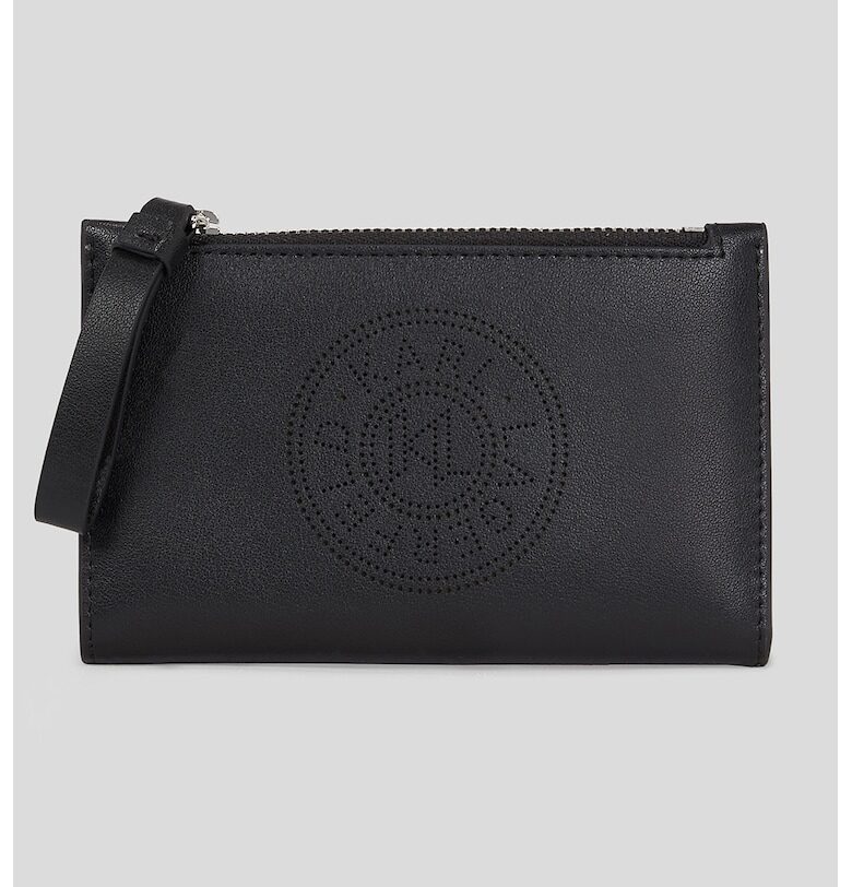Портмоне от кожа и еко кожа с перфорирано лого Karl Lagerfeld